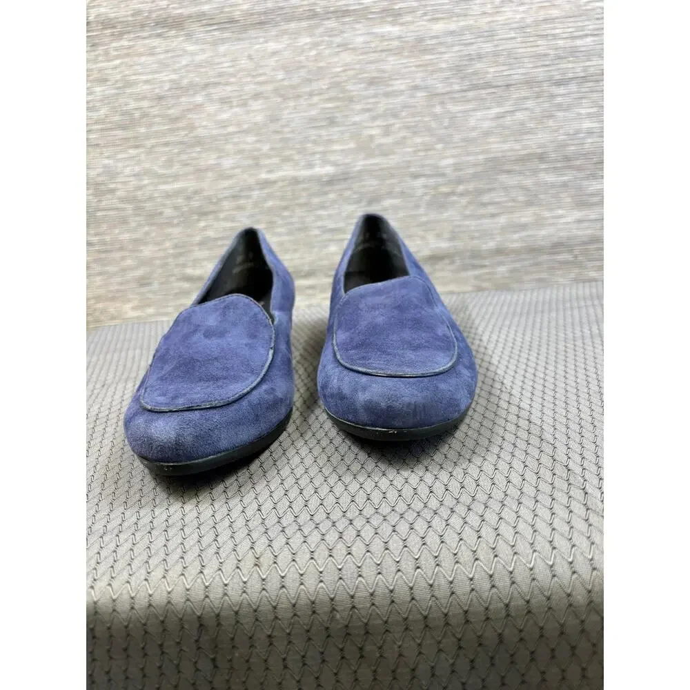 Munro Womens Size 10.5N Deep Blue Suede Slip On Loafer Flats USA - Picture 6 of 10